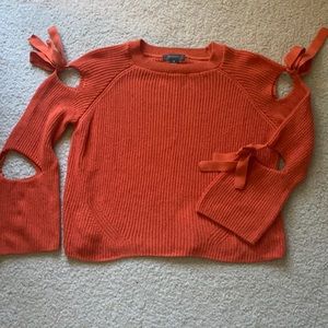 Primark Orange Sweater w/ Tie Detail on Sleeves